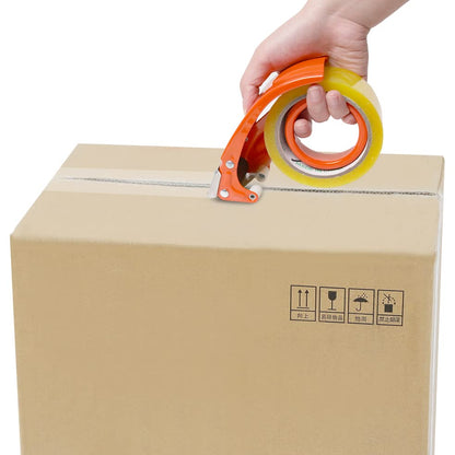 PROSUN 2 Pack Heavy Duty Metal Packing Tape Dispenser Gun and 2 Replacement Blades:2-inch Wide Tape Dispenser for Shipping, Moving, Office & Warehouse(2026 New Set 2" Orange+2" White) - color: Orange+white