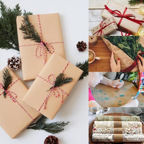 PONGHEI Brown Wrapping Paper Roll 30"x 2400" Craft Packing Paper for Gift Wrapping Bulletin Board Paper Roll Bouquet Flower Table Covering Poster Packing Shipping Moving Supplies - color: Brown, size: 200ft