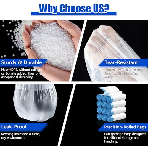 Small Trash Bags 1 Gallon, 360 Count -1.2 Mil Drawstring Mini Garbage Bags, White Plastic Trash Can Liners for Bathroom Accessories, 4 Liter, Bedroom, Dorm Room Essentials, Office - color: 1gal-360