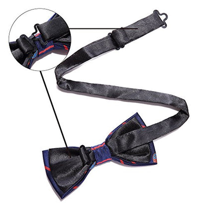 AUSKY 8 PACKS Elegant Adjustable Pre-tied Bow Ties for Men Boys (1&4&5&6&8 Pack for option) - color: J