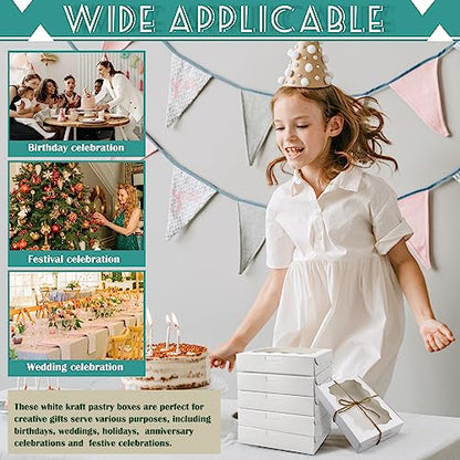 60 Pack 7 x 4 3/8 x 1.5 Inch Cookie Boxes with Clear Window - color: 60PCS White Boxes
