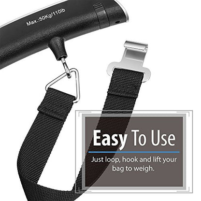 Fosmon Digital Luggage Scale, 110lbs Suitcase Baggage Scale, 2 Pack Silver - color: silver 2 pack