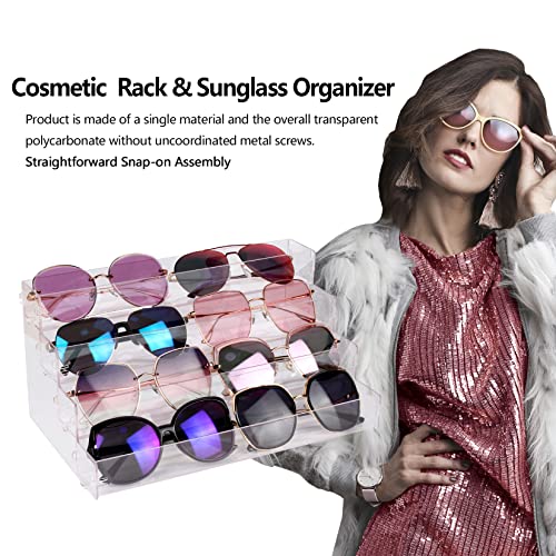 Sunglasses Organizer Countertop Stand, 4 Tier Sunglass Holder Display Rack, Nail Polish Organizer Acrylic Display Stand, Assembly Required - style: 4 Tier