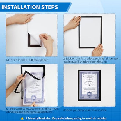 20 Pieces Sign Holder 8 x 11.5 inches with Magnetic Border - color: 20 Pack Black, size: 8 x 11.5
