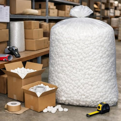 Ubi Market Loose-Fill Packing Peanuts, 8 Cubic Feet, Lightweight Cushioning for Shipping, Moving, Storage, and Fragile Item Protection