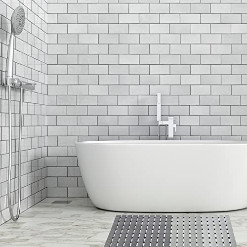 BEMISO Shower Mat Non Slip Bathtub Mat 27.5 x 15.7 Inch Bath Mat for Tub - color: Gradient Grey, size: 27.5 x 15.7 inches