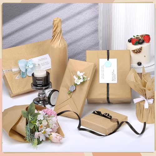 woric 160 Sheets Brown Tissue Paper for Gift Bags 20 X 14 Inches - color: Brown