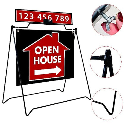 BLACK A Frame Stand 24"x18" Real Estate Agent Sidewalk Sign (Stand Only) (6 UNIT)