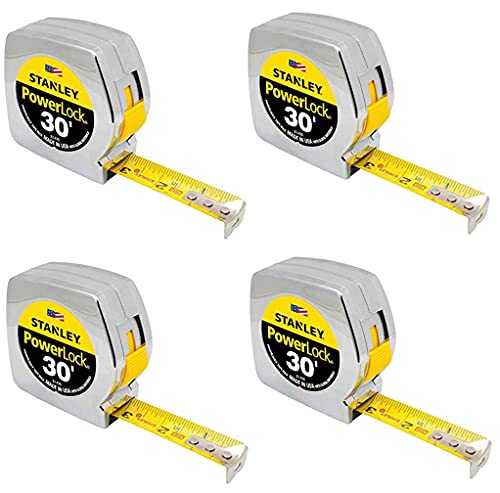 Stanley PowerLock Tape Measure (Carton of 4, 30-Foot) - size: 9.14 m