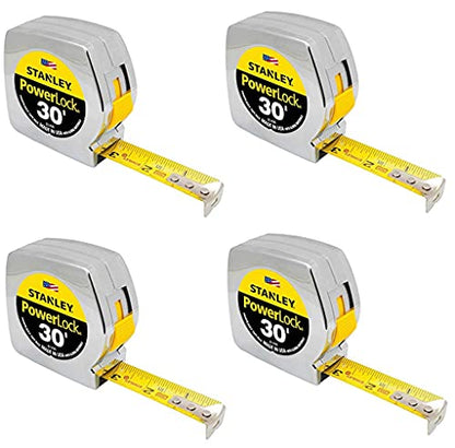 Stanley PowerLock Tape Measure (Carton of 4, 30-Foot) - size: 9.14 m