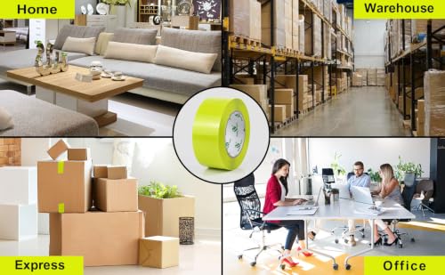 BOMEI PACK Lemon Yellow Packing Tape, 6 Rolls Heavy Duty Packaging Tape for Shipping Packaging Moving Sealing, 1.88 inches Wide, 110 Yards Per Roll, Total 660 Yards - color: Light Yellow