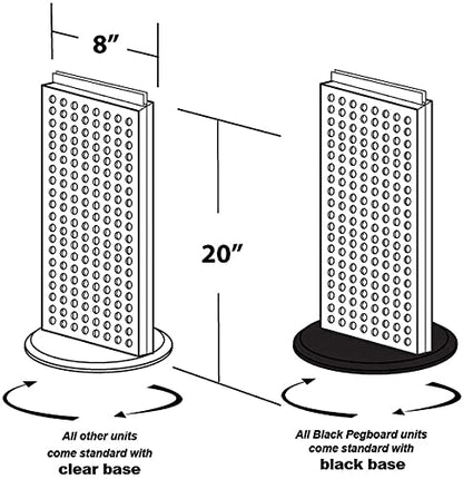 Azar Displays 700509-BLU-SPN 8-Inch W by 20-Inch H Revolving Base Pegboard Counter Unit, Blue - color: Blue, size: Revolving Base