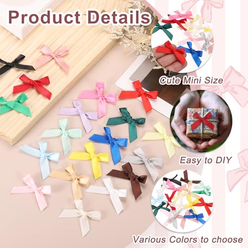 MECCANIXITY Mini Ribbon Bow 1.8" Flower Bows Rose Red/Dark Green 50Pcs - color: Rose Red/Dark Green, size: 1.8 Inch