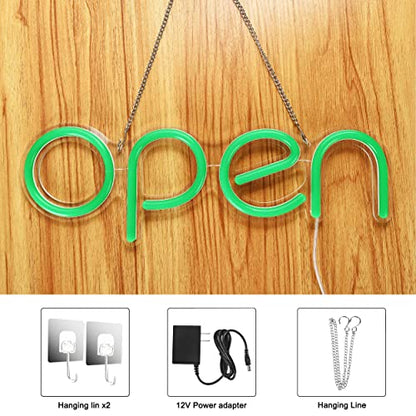 LED Open Sign,16x6 inch Open Signs for Business with Open Close Sign(Green) - color: Green