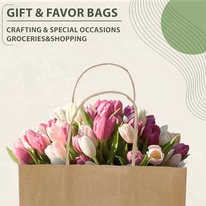 Ginkgo 100 Pcs Paper Gift Bags with Handles