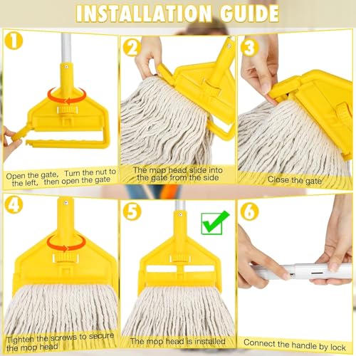VOUBIEN Commercial Mop Handle Heavy Duty,60" Industrial Mop Stick - size: 1 Pack Mop Handle