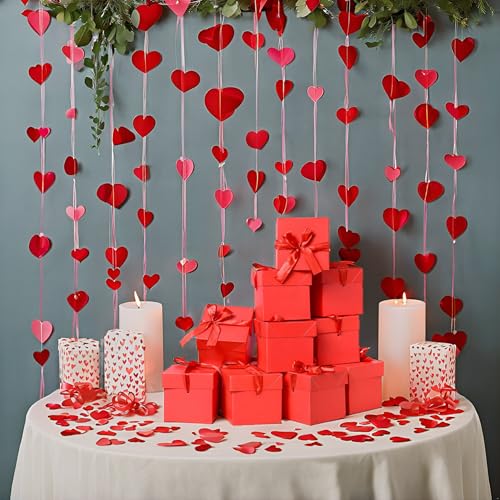 Gift Box with Lid & Ribbon for present, 12pcs, Red, 6"×6"×6" - color: Red, size: 6 x 6 x 6 Inch