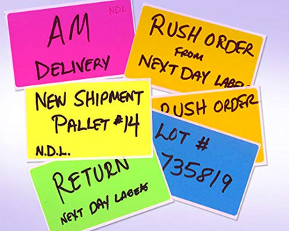NextDayLabels 500 Rectangle Stickers, Color Coding Labels Roll, (3" x 5") - color: Fluorescent Blue