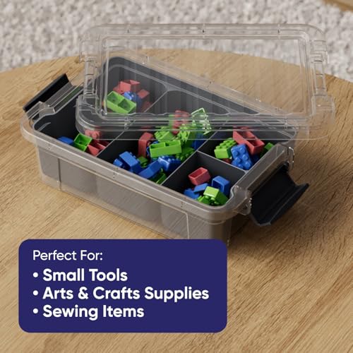Superio Small Storage Container Organizing Bin with Removable Tray Plastic Tools, Sewing, Crafts Box, 2.25 Qt. - size: Mini 2.25 Qt. Flat