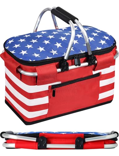 26L Insulated Picnic Basket,Leak-Proof Collapsible Bag,Star - color: Star, size: 26L