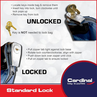 Lockable Document Bag with handles, 15 x 19 - color: Navy Blue