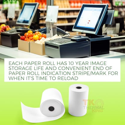 3 1/8" x 119' Credit Card Thermal Receipt Paper 50 Rolls - size: 3-1/8" x 119', style: 50 Rolls