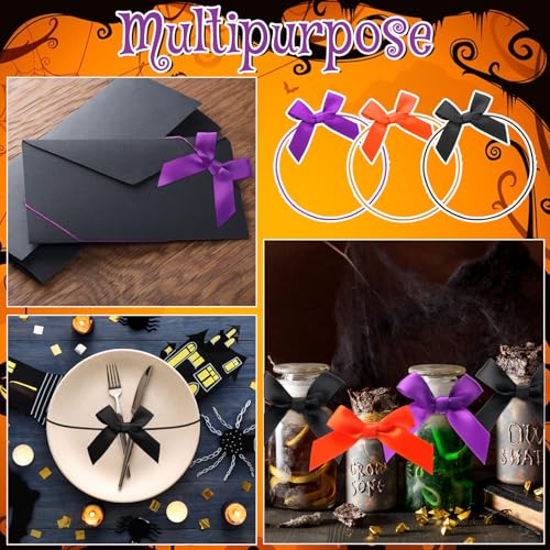 Windyun 60 Pcs Elastic Bows for Gift Boxes Wrapping 15.74 Inches - color: Halloween Color