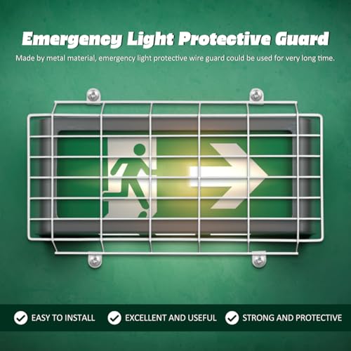 BESPORTBLE Exit Light Protective, Emergency Light Wall Wire Cages, Emergency Sign Protector Damage Wire Guard for Exit for Schools, Offices, and Public Spaces