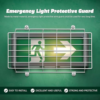 BESPORTBLE Exit Light Protective, Emergency Light Wall Wire Cages, Emergency Sign Protector Damage Wire Guard for Exit for Schools, Offices, and Public Spaces