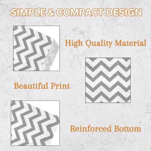 Novel Box 100 Pack Silver Chevron Print Flat Merchandise Bags 6x9 in - color: Silver, size: 6" x 9" Inches