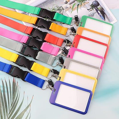 Lanyard ID Holder Red Lanyard for Keys ID Badges Keychain Vertical Name Badge Holder with Clip - color: Red