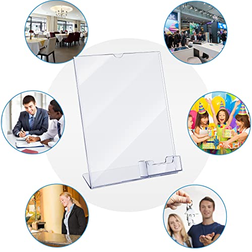 Geyee 3 Pcs 8.5 x 11 Acrylic Sign Holder with Business Card Holder