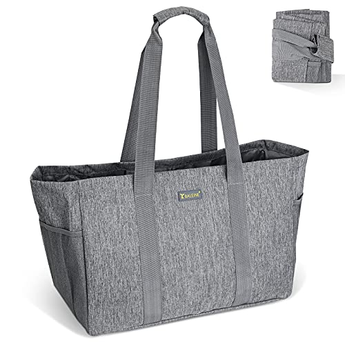 BALEINE Soft 9 Gallon Extra Large Utility Tote, Foldable Reusable Storage Bag (Winter Gray) - color: Winter Gray, size: 1-Pack