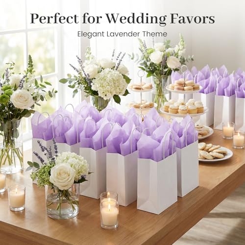 Koogel 330 Sheets Light Purple Tissue Paper, 14 X 10 inches - color: Light Purple