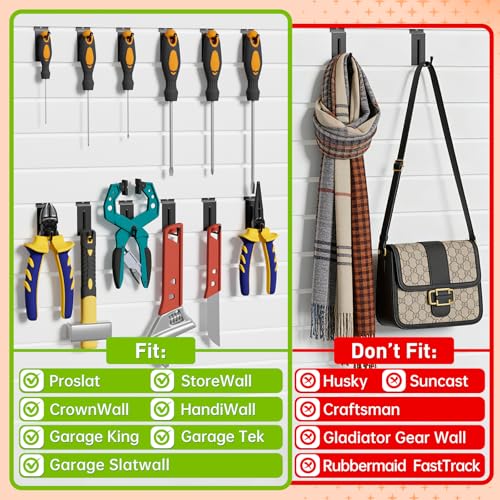 30 Pack J-Shaped Slatwall Hooks, 2 Inch Heavy Duty Slat Wall Hanger, Slatwall Accessories Display Hooks for Garage, Retail Store, Kitchen, Craft Room - size: 2.2 Inch