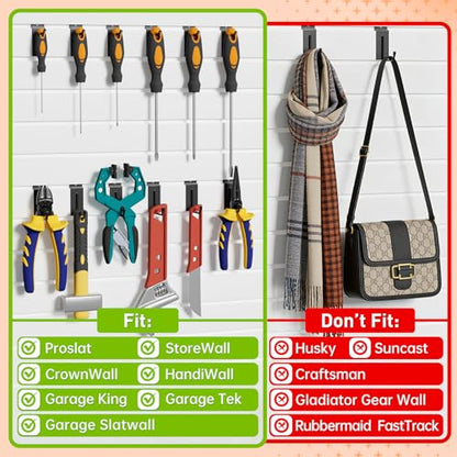 30 Pack J-Shaped Slatwall Hooks, 2 Inch Heavy Duty Slat Wall Hanger, Slatwall Accessories Display Hooks for Garage, Retail Store, Kitchen, Craft Room - size: 2.2 Inch