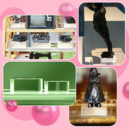 Vicenpal 4 Pieces Acrylic Square Display Block 2 x 2 x 1 Inches
