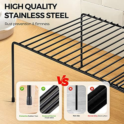 Ravinte 1 Pack Expandable Freezer Shelf Organizer, Black Kitchen Storage - color: Black