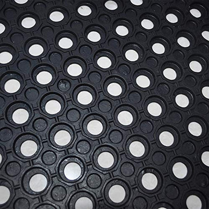Anti-Fatigue Rubber Floor Mat - NANBOWANG Commercial Grade Interlocking Non-Slip Recycle Tyre Floor Mats for Restaurant Kitchen Bar Garden Outdoor Wet Area(36"x 36") - size: 36"L x 36"W x 0.8"Th