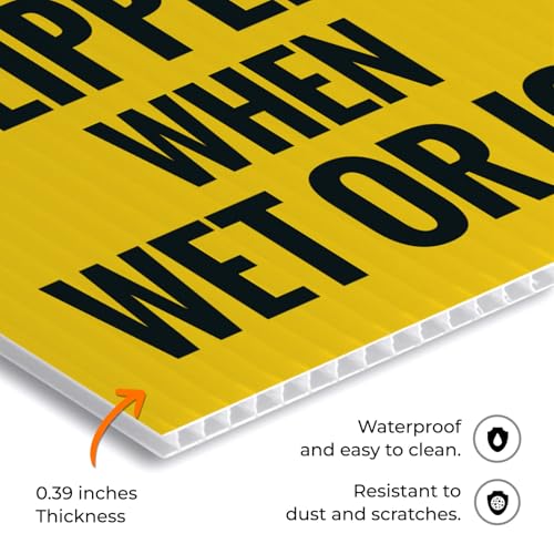 Caution Slippery When Wet Or ICY Sidewalk Sign Kit, (SI-76037) - size: 10x16 Inches, style: 2 Pack - Replacement Panels