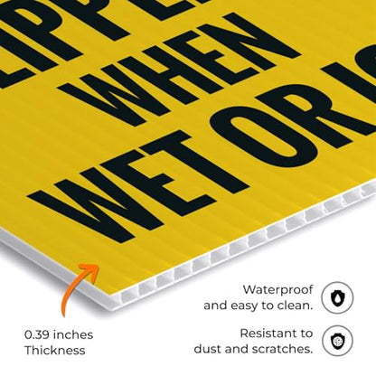 Caution Slippery When Wet Or ICY Sidewalk Sign Kit, (SI-76037) - size: 10x16 Inches, style: 2 Pack - Replacement Panels