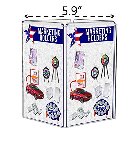 6 Pack Table Sign Holder Multi Panel Square Holds 4 x 6 Inch Signs in Each Side Display Menu Clear Acrylic Restaurant Diner Tabletop Stand by Marketing Holders - size: 4" x 6" 4 Sided