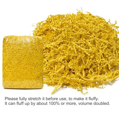 Mefleet 1 LB Crinkle Paper Filler Yellow Shredded Paper for Gift Box Basket - color: Yellow