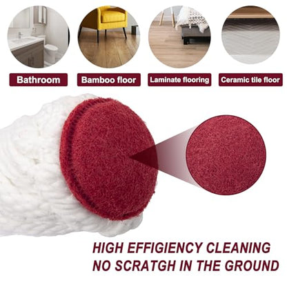 KeFanta Self Wringing Twist Mop, Easy Wringing Mop with 57 " Long Handle - color: Red (1 Handle & 1 Mop Head)