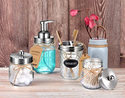 Amolliar Mason Jar Foaming Soap Dispenser Pump Lids, Brushed Nickel 6 Pack - color: Brushed Nickel, size: 6 Pack