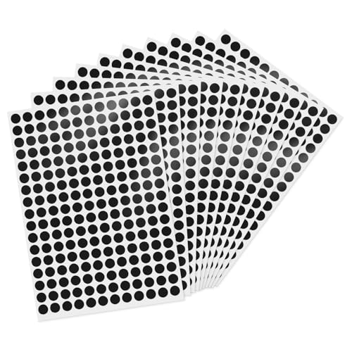 2040 Pcs Dot Stickers 0.4" Color Coding Labels, Black - color: Black