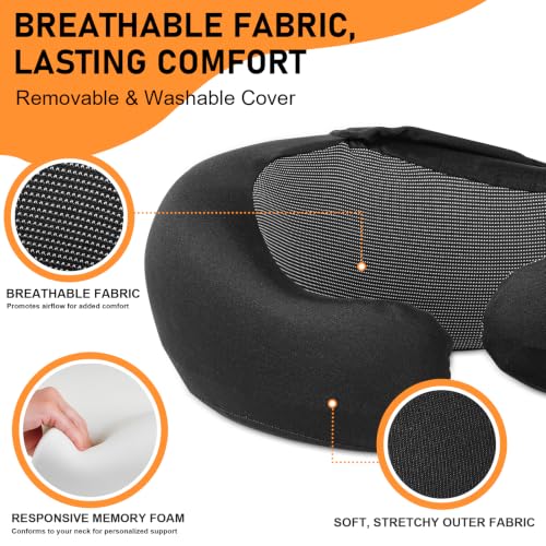Travel Pillow - Hooded Neck Pillow Airplane Memory Foam Filling - color: Panda