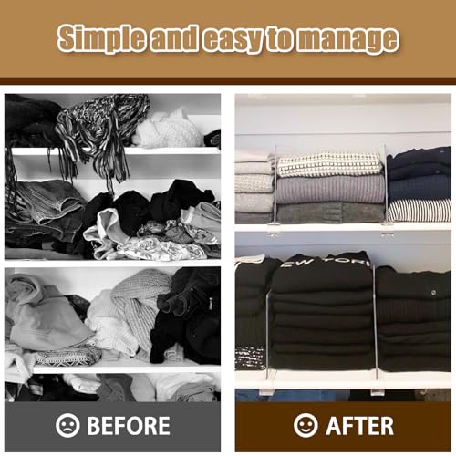 xydstay 6 Pack Clear Acrylic Shelf Dividers for Closet Organization