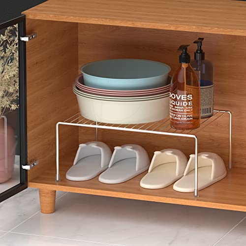 iPEGTOP Large (15.7 x 9.4 Inch) Kitchen Freezer Cabinet Organizer Shelf, Set of 4 Rustproof Metal Wire Shelves Spice Shelf Rack Cupboard Storage for Fridge Pantries Countertops Utensils, Chrome - color: Chrome
