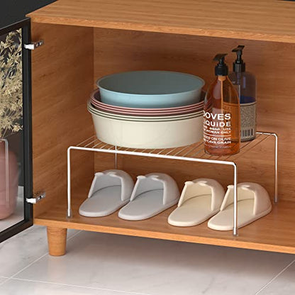 iPEGTOP Large (15.7 x 9.4 Inch) Kitchen Freezer Cabinet Organizer Shelf, Set of 4 Rustproof Metal Wire Shelves Spice Shelf Rack Cupboard Storage for Fridge Pantries Countertops Utensils, Chrome - color: Chrome